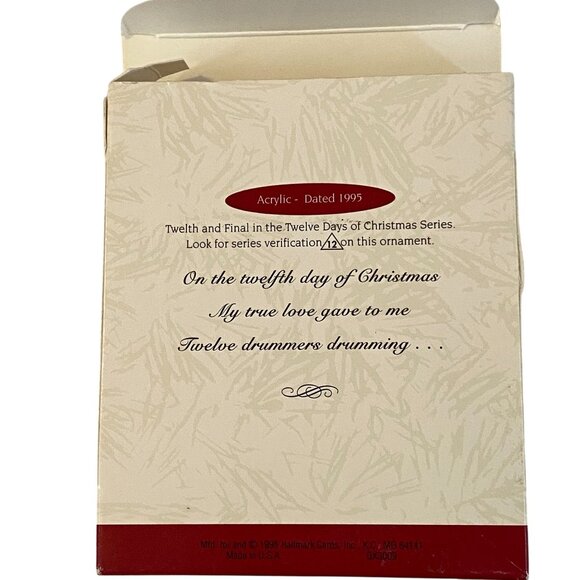 Hallmark Keepsake Ornament 1995 Twelve Days Of Christmas Twelve Drummers Drummin - Picture 4 of 5